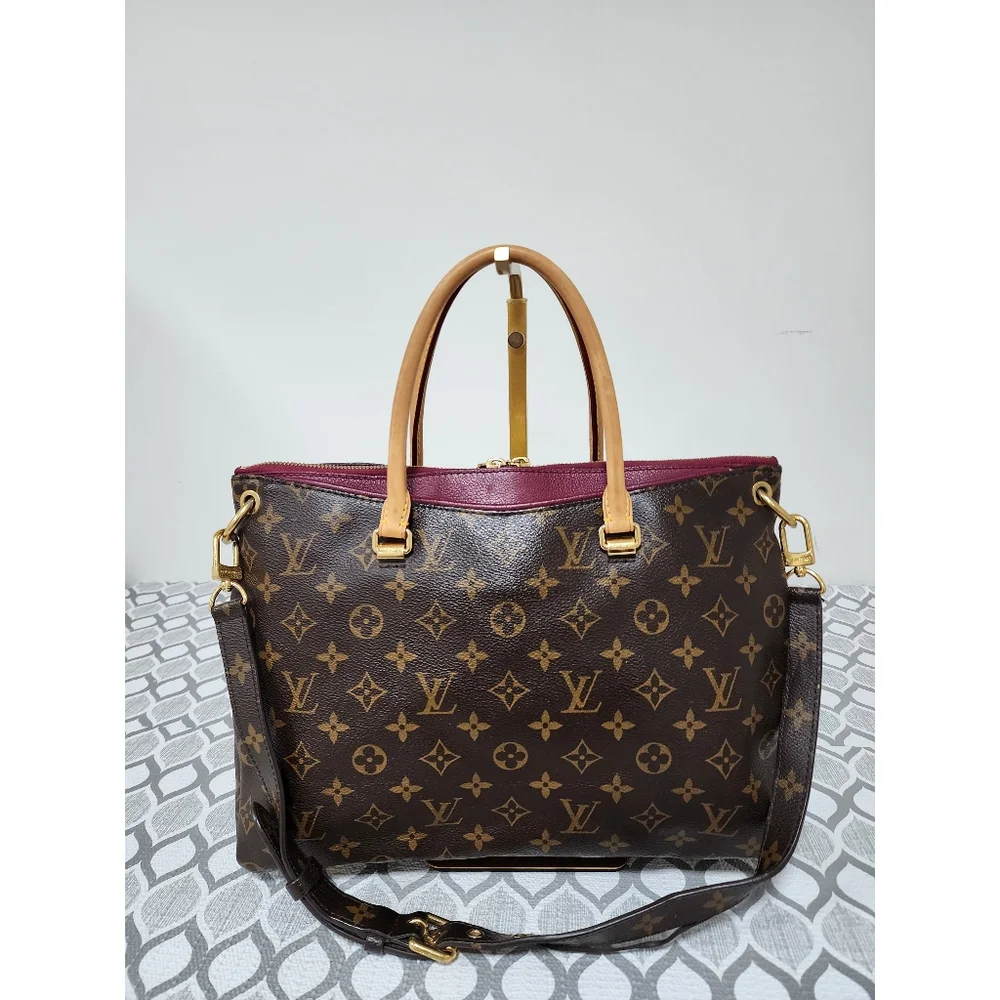 LOUIS VUITTON Monogram Canvas Pallas Bag Brown
